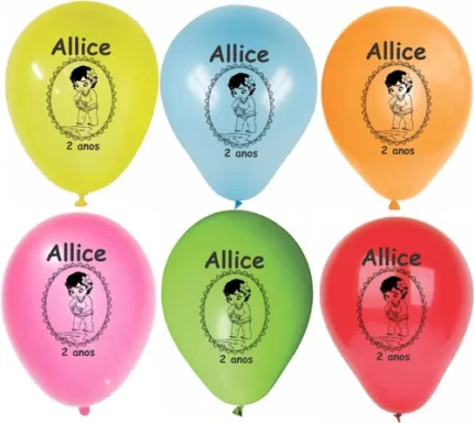 Balões Personalizados C/ Nome E Tema N.09( 30 Bexigas)