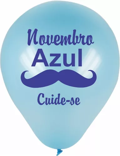 Balões Novembro Azul N.09 Bexigas 25 Un. ( Envio Imediato )